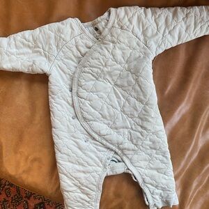 Rise Little Earthling Quilted Baby One-Piece Romper in Mint Green